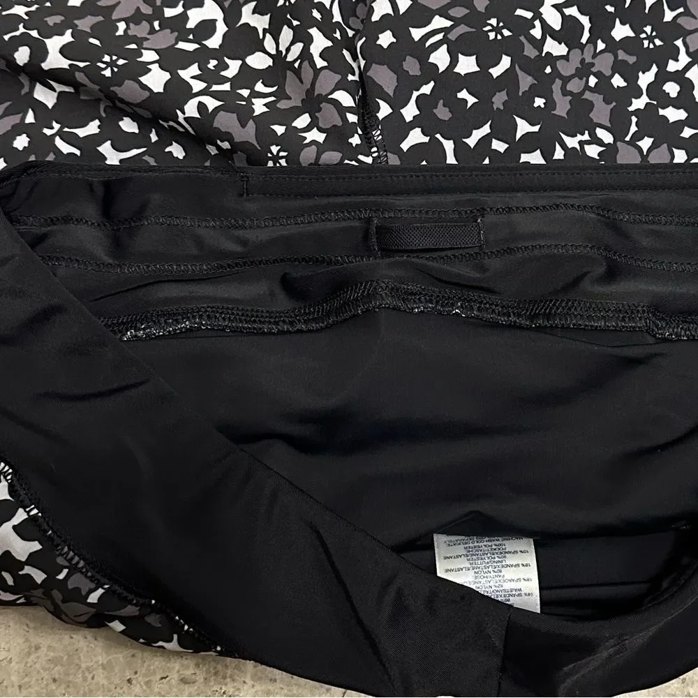 Lands End 9” Board Shorts Sunshade Black Gray Floral Size 10